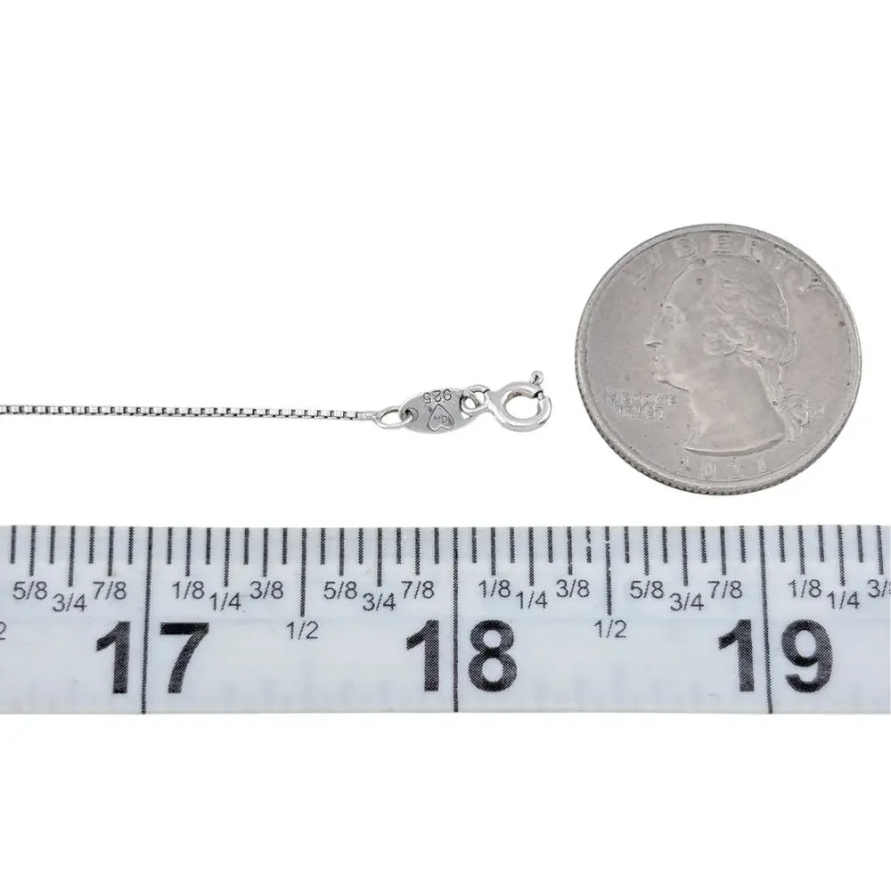 Vintage Italy Sterling Silver 925 Box Chain Necklace 18